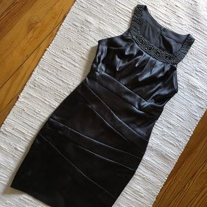 Dark grey, satin-feel cocktail dress